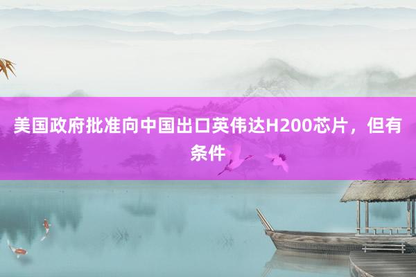 美國政府批準向中國出口英偉達H200芯片,但有條件